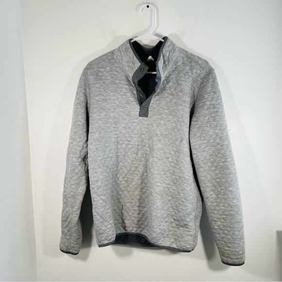 Marine Layer Corbet Gray Quilted Snap Pullover Sweater Small - Picture 1 of 10